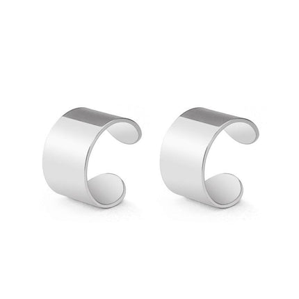 Chic Golden Stainless Steel Clip-On Ear Cuffs - Stylish Accessory for Everyone - Très Elite