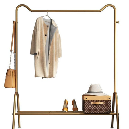 Chic Golden Steel Pipe Garment Drying Rack for Stylish Home Organization