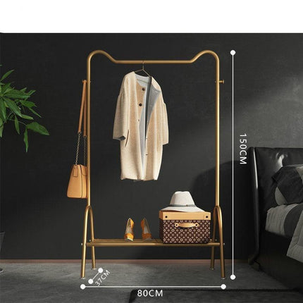 Chic Golden Steel Pipe Garment Drying Rack for Stylish Home Organization