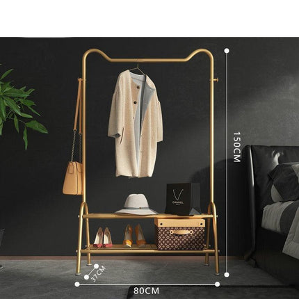 Chic Golden Steel Pipe Garment Drying Rack for Stylish Home Organization