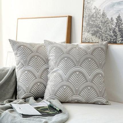 Chic Gray Embroidered Cotton Pillow Sham for Stylish Home Accents