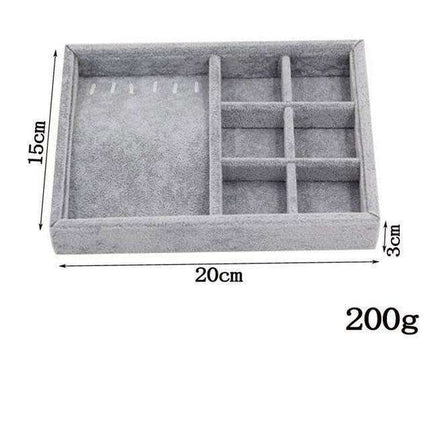 Chic Gray Velvet Jewelry Storage Tray - Stylish Organizer for Treasured Accessories- Très Elite- Très Elite