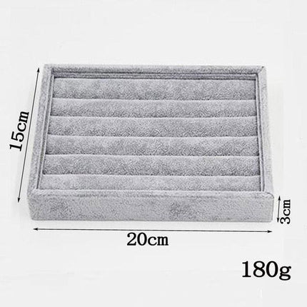 Chic Gray Velvet Jewelry Storage Tray - Stylish Organizer for Treasured Accessories- Très Elite- Très Elite