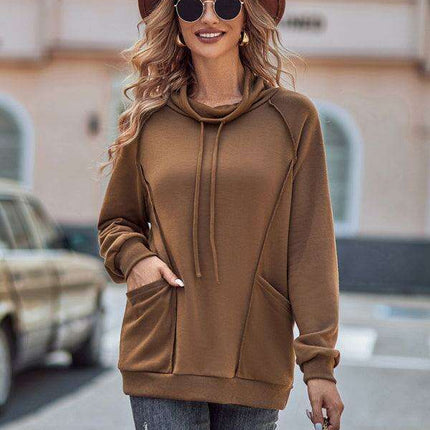 Chic High Neck Patchwork Knit Sweater for Effortless Style - Très Elite