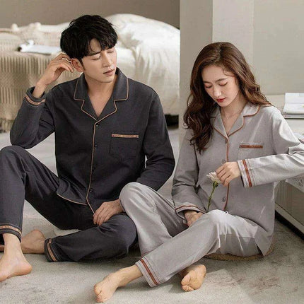 Chic Korean Style Cotton Lounge Set for Ultimate Comfort - Unisex Relaxation Wear - Très Elite