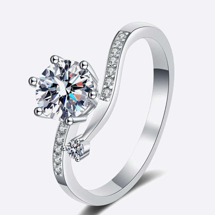 Chic Lab Grown Diamond Bypass Ring with Dazzling Moissanite Accents - Très Elite