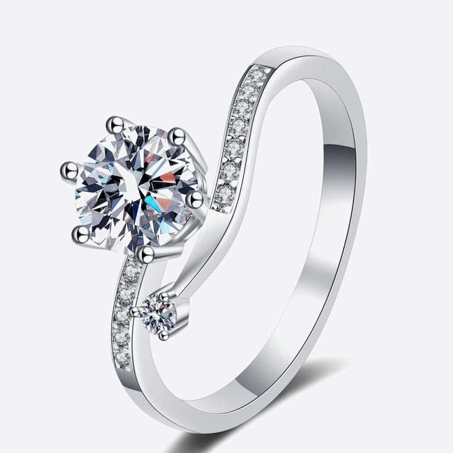 Chic Lab Grown Diamond Bypass Ring with Dazzling Moissanite Accents