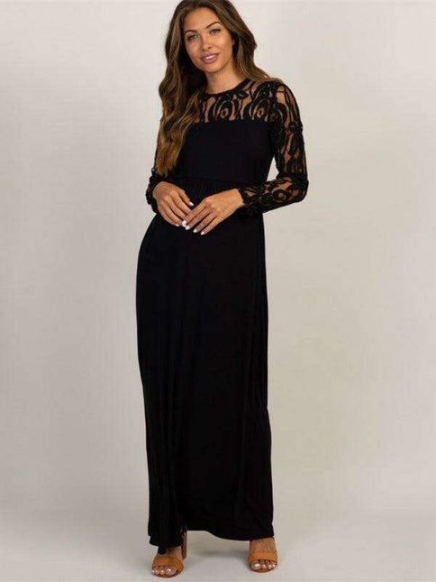 Chic Lace Maternity Dress with European and American Elegance