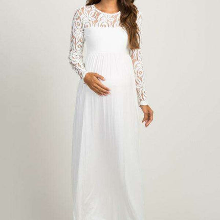 Chic Lace Maternity Dress with European and American Elegance - Très Elite