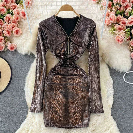 Chic Leopard Print Bodycon Dress - Autumn 2022 Luxe Essential - Très Elite