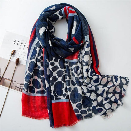 Chic Leopard Print Tassel Viscose Wrap - Très Elite