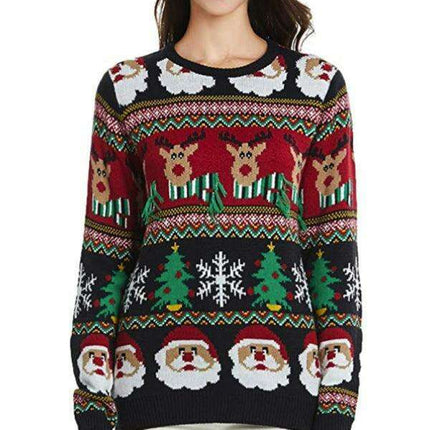 Chic Long Sleeve Christmas Sweater Set for Women - Perfect for Holiday Celebrations