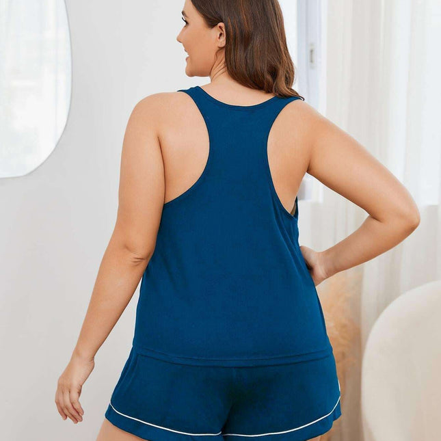 Chic Luxe Plus Size Lounge Set - Racerback Top and Shorts Combo