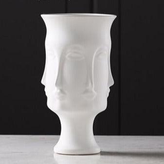 Chic Matte White Ceramic Vase and Planter - Sophisticated Home Decor Accent