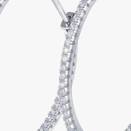 Chic Moissanite-Studded Sterling Silver Hoop Earrings