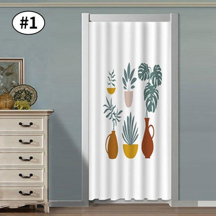 Chic Nordic Polyester Noren Curtains - Durable and Elegant Drapes for Home Décor Enhancement..