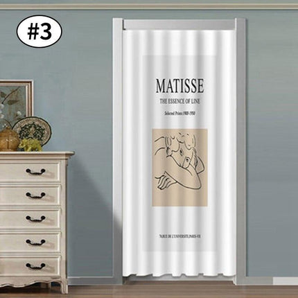 Chic Nordic Polyester Noren Curtains - Durable and Elegant Drapes for Home Décor Enhancement..