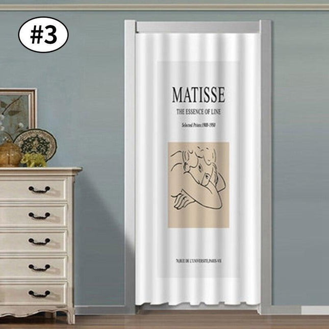 Chic Nordic Polyester Noren Curtains - Durable and Elegant Drapes for Home Décor Enhancement