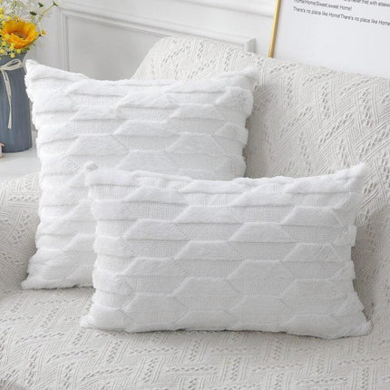 Chic Nordic White Cotton Pompom Pillow Cover - Luxurious Home Decor Accent
