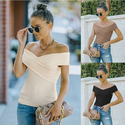 Chic Off-Shoulder Knit Blouse for Women - Très Elite