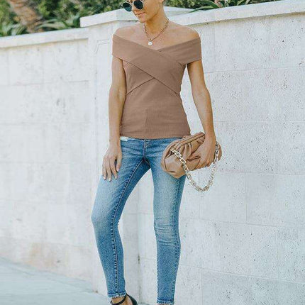 Chic Off-Shoulder Knit Blouse for Women - Très Elite