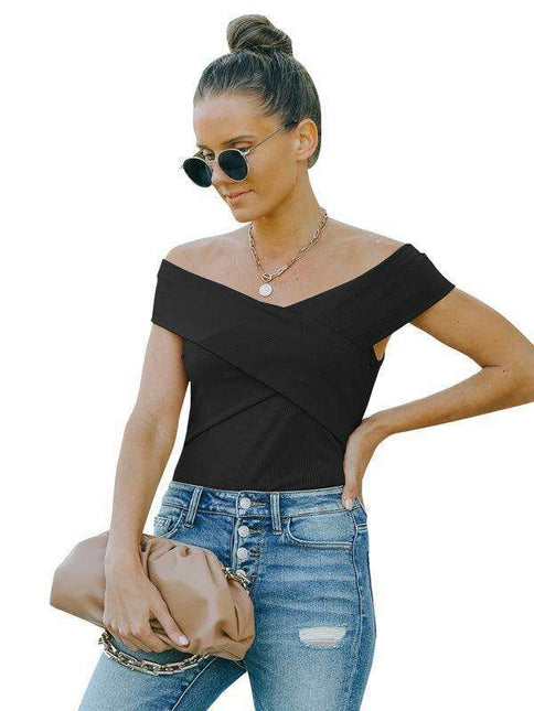 Chic Off-Shoulder Knit Blouse for Women
