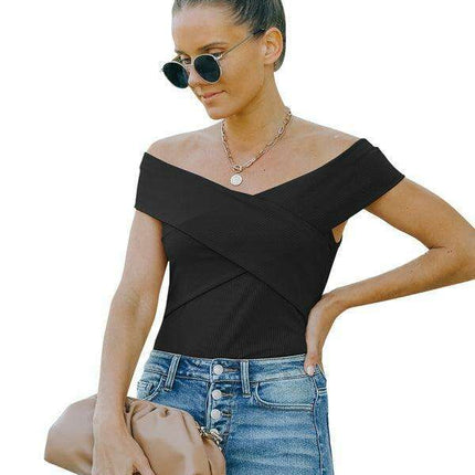 Chic Off-Shoulder Knit Blouse for Women - Très Elite