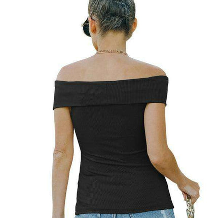 Chic Off-Shoulder Knit Blouse for Women - Très Elite