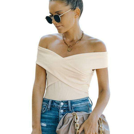 Chic Off-Shoulder Knit Blouse for Women - Très Elite