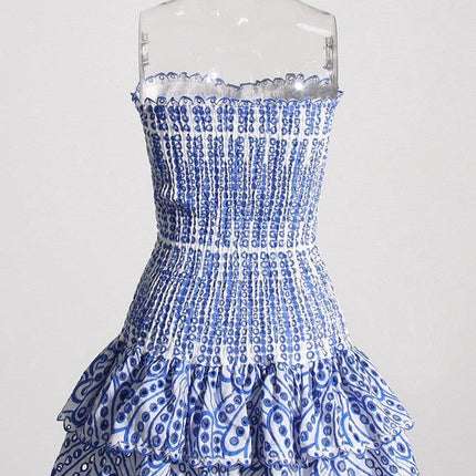 Chic Off-Shoulder Mini Dress with Flirty Layered Hem - Très Elite