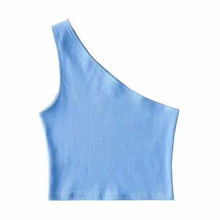 Chic One-Shoulder Summer Crop Top for Effortless Elegance - Très Elite