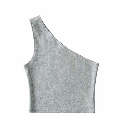 Chic One-Shoulder Summer Crop Top for Effortless Elegance - Très Elite