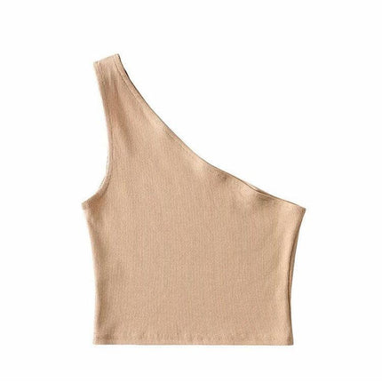 Chic One-Shoulder Summer Crop Top for Effortless Elegance - Très Elite