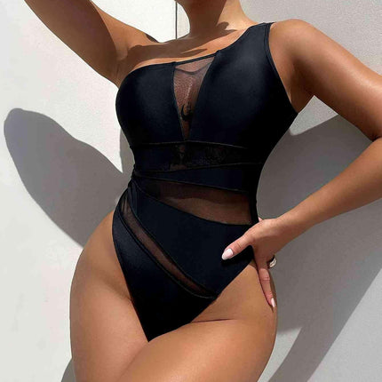 Chic One-Shoulder Swimwear with Convertible Padding - Très Elite