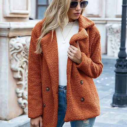 Chic Oversized Plush Faux Fur Teddy Coat - Women's Essential Outerwear