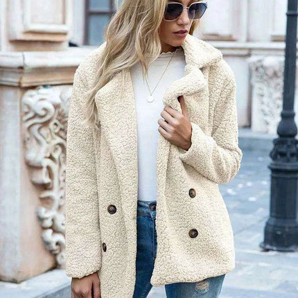 Chic Oversized Plush Faux Fur Teddy Coat - Women's Essential Outerwear