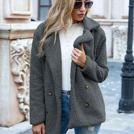 Chic Oversized Plush Faux Fur Teddy Coat - Women's Essential Outerwear