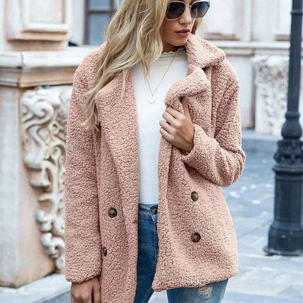 Chic Oversized Plush Faux Fur Teddy Coat - Women's Essential Outerwear