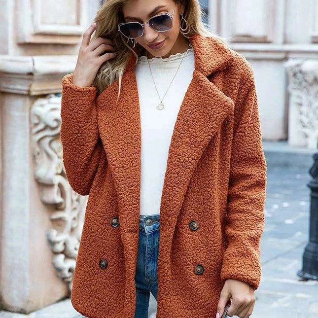 Chic Oversized Plush Faux Fur Teddy Coat - Women's Essential Outerwear