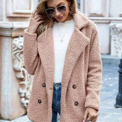 Chic Oversized Plush Faux Fur Teddy Coat - Women's Essential Outerwear - Très Elite