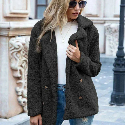 Chic Oversized Plush Faux Fur Teddy Coat - Women's Essential Outerwear