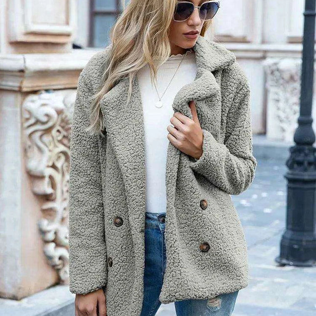 Chic Oversized Plush Faux Fur Teddy Coat - Women's Essential Outerwear