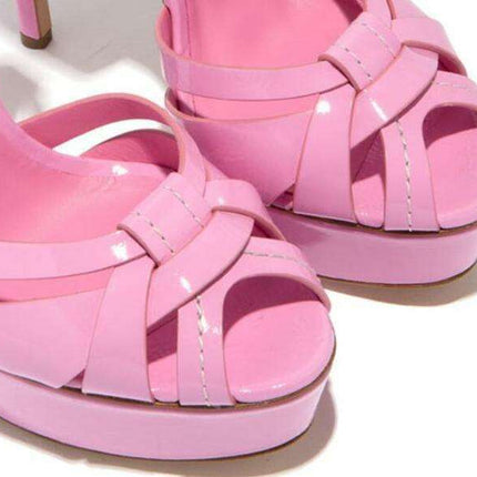 Chic Pink Beaded T-Strap Platform Heels: Your Summer Statement Piece for Elegant Nights - Très Elite