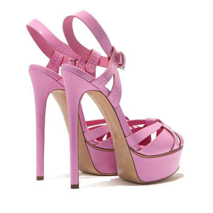 Chic Pink Beaded T-Strap Platform Heels: Your Summer Statement Piece for Elegant Nights - Très Elite