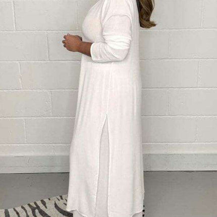 Chic Polyester Long Jacket and Trousers Set for Women