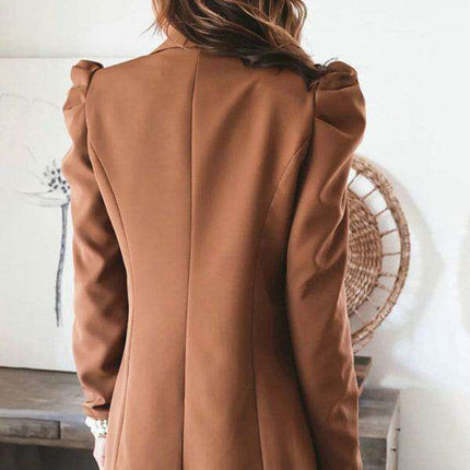 Chic Puff Sleeve Slim Suit for Effortless Day-to-Night Style - Très Elite