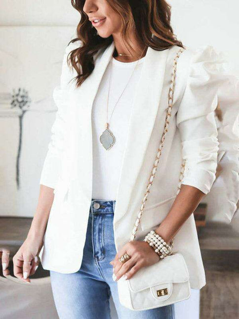 Chic Puff Sleeve Slim Suit for Effortless Day-to-Night Style - Très Elite