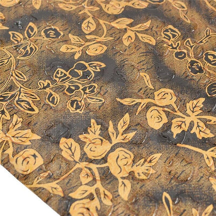 Chic Retro Floral Faux Leather Crafting Material - Perfect for Creative DIY Endeavors - Très Elite