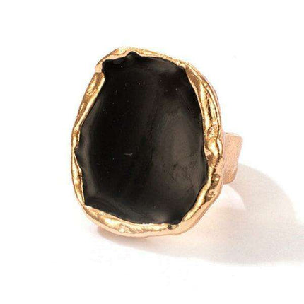 Chic Retro Gold Alloy Ring with Distinctive Design - Très Elite