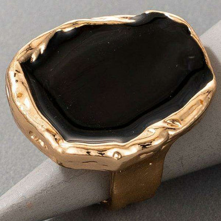 Chic Retro Gold Alloy Ring with Distinctive Design - Très Elite